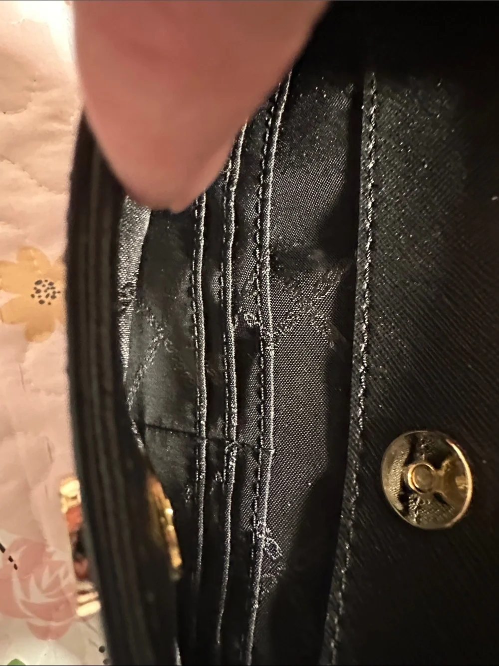 Michael Kors Black Saffiano Tote with Gold MK Accent